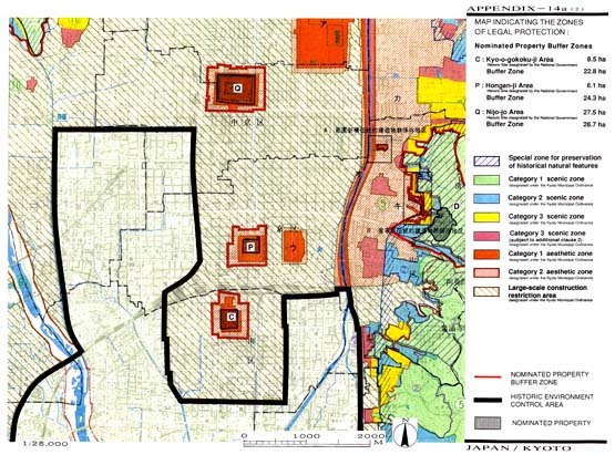 MAP INDICATING THE ZONES OF LEGAL PROTECTION:Nominated Property Buffer Zones