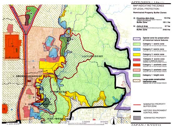 MAP INDICATING THE ZONES OF LEGAL PROTECTION:Nominated Property Buffer Zones