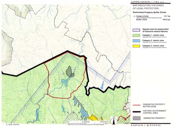 MAP INDICATING THE ZONES OF LEGAL PROTECTION:-Nominated Property Buffer Zones
