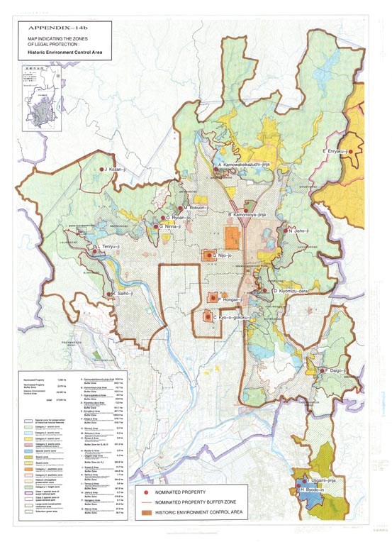 MAP INDICATING THE ZONES OF LEGAL PROTECTION: Historic Environment Control Area