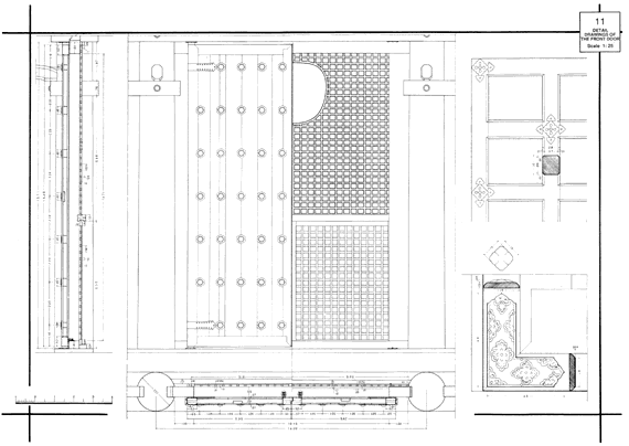 DETAILED RECORD DRAWINGS OF THE Byodo-in Ho-o-do (after repair) 11. Detail drawings of the front door
