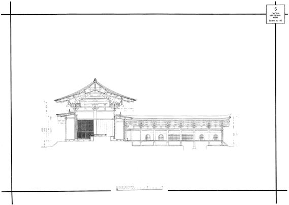 DETAILED RECORD DRAWINGS OF THE Byodo-in Ho-o-do (after repair) 5. Cross-sectional view