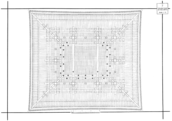 DETAILED RECORD DRAWINGS OF THE Byodo-in Ho-o-do (after repair) 7. Ceiling plan of the moya