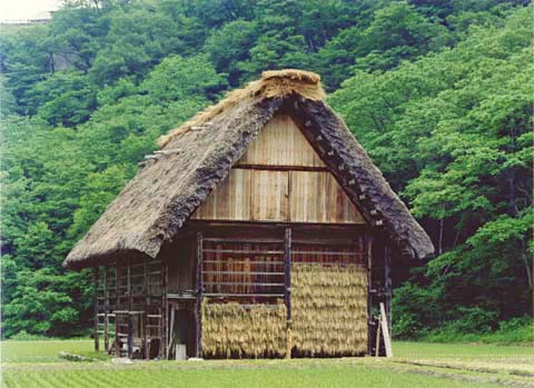 2-24. Ogimachi Village: Wada House, Hasa-goya (grain-drying shelter)