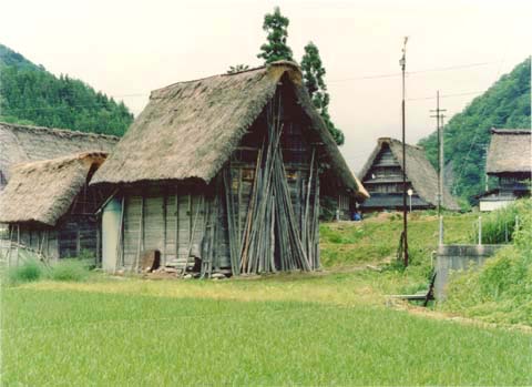 4-16. Suganuma Village: Mai House, wooden-walled storage building