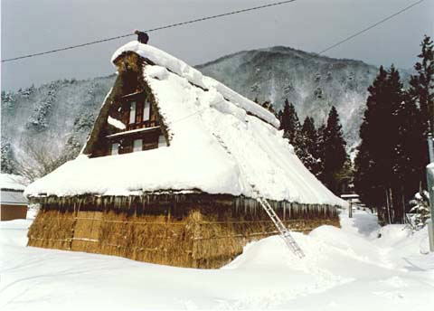 5-4. Temporary snow barrier and snow removal work on the roof, Suganuma Village