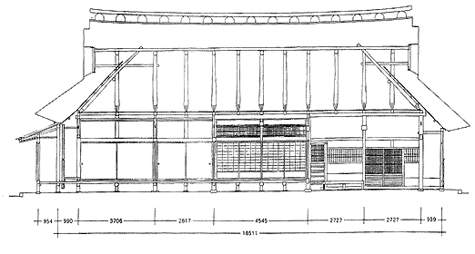 6-1. Thatched hipped-gable farmhouse with sasu (truss-like) structure
